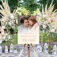 Photo Overlay Script Welcome Cream Wedding Foam Board