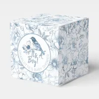 Dusty Blue Baby Shower Favor Boxes - Elegant Chino