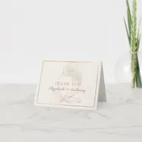 Elegant Orchid Crest Botanical Wedding Thank You 