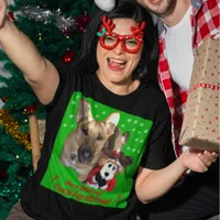 Christmas German Shepherd Dog & Reindeer Women's T-Shirt