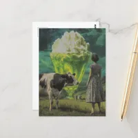 Surreal Lime Yummy Desert in the Dairy Pasture  Postcard