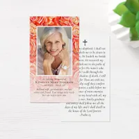 Roses Photo Memorial Prayer Card