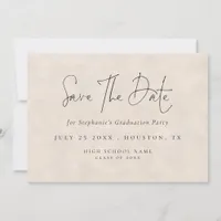 Modern Script 2025 Cream Texture Graduation Save The Date