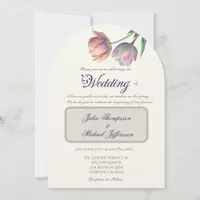 Romantic and Poetic Pastel Tulips Watercolor Invitation