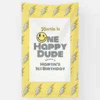 "One Happy Dude" Retro 1st Birthday Party Welcome Banner