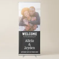 Minimalist Bride And Groom Wedding Party Welcome Retractable Banner