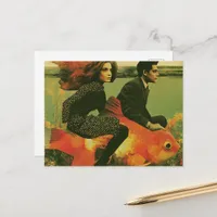 Fantasy Goldfish Couple Travel Postcard