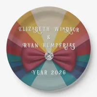 Colorful Elegant Rainbow Wedding Invitation  Paper Plates