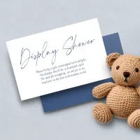 Modern Blue Handwritten Display Shower Enclosure Card