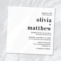 Modern Black White Typography Wedding Invitation