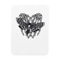 Deathshead Moth Classic - Skeleton Hand Heart Magnet