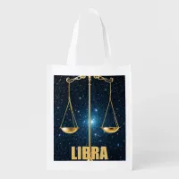 Libra astrology sign grocery bag