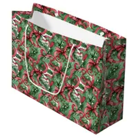 Evergreens Holly and Red Ribbons Large Gift Bag