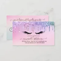 Glitter Holographic Eyelash Extension Loyalty  Business Card