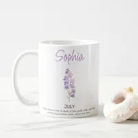 July Personalized Birth Flower  Coffee Mug