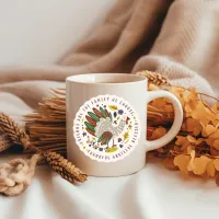 Thanksgiving Turkey Fall Thankful Grateful Blessed Coffee Mug