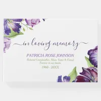 In Loving Memory Watercolor Tulips Funeral Guest Book