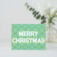 Geometric Christmas Pattern - Holiday Postcard