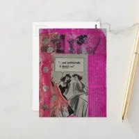 Pink it Doesn't Stink Mixed Media Collage Postcard
