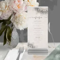 Mandala Lace Wedding Menu Neutrals ID478