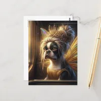 Adorable Boston Terrier Fairy Postcard