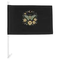 Flowers Goblincore Moth And Butterfly Cottagecore  Car Flag