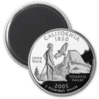 Faux California State Quarter Yosemite Valley Muir Magnet