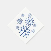 Paper Napkin - Blue Snowflakes