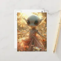 Adorable Little Alien in a Dress Postcard