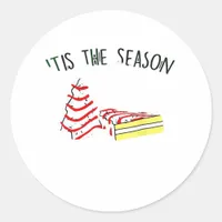 The Season Christmas Tree  Classic Round Sticker