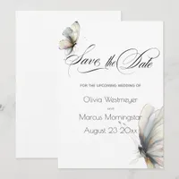 Timeless Elegant Abstract Ink Pastel Butterfl Invitation
