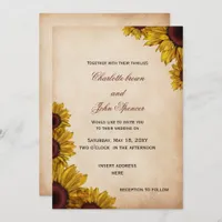 Rustic Sunflower Wedding Invitations