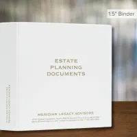 Simple White Estate Planning 1.5 Inch Binder