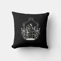 Cottagecore Aesthetic Bottle Mushroom House Fairy  Throw Pillow