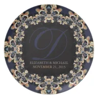 Blue Gold : Vintage Gems Wedding Gift Plate