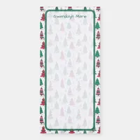 Quirky Whimsical Decorated Christmas Trees Doodles Magnetic Notepad