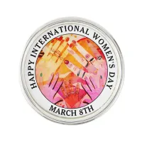 Happy International Women's Day 8th March Lapel Pin