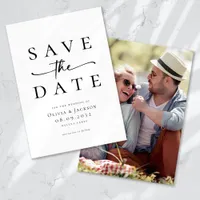 Modern Minimalist Bold Typography Photo Wedding Save The Date