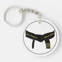 Martial Arts Fourth Degree Black Belt Photo Keychain