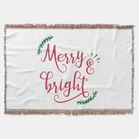 merry and bright Holiday Throw Blanket