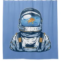 Goldfish Astronaut Shower Curtain