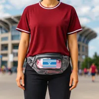 Honolulu Blue & Silver Sports Striped Team Name Clear Fanny Pack