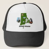 Rhode Island Map, Photos and Text Trucker Hat