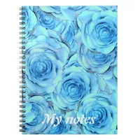 Opulent rose design in turquoise   notebook