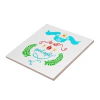 And To All A Good Night Christmas Typography Ceramic Tile