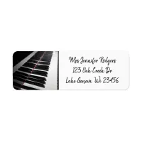 Black and White Piano Keys Musical Label