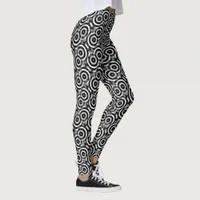 Black+White Circle Circles Leggings ★Psydefx★