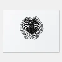 Skeleton Heart Hands Funny Playful Mood Sign
