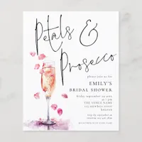 Budget Petals Prosecco Glass Bridal Shower invite