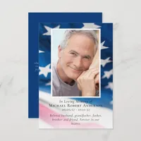 American Flag Photo Memorial  Thank You Card